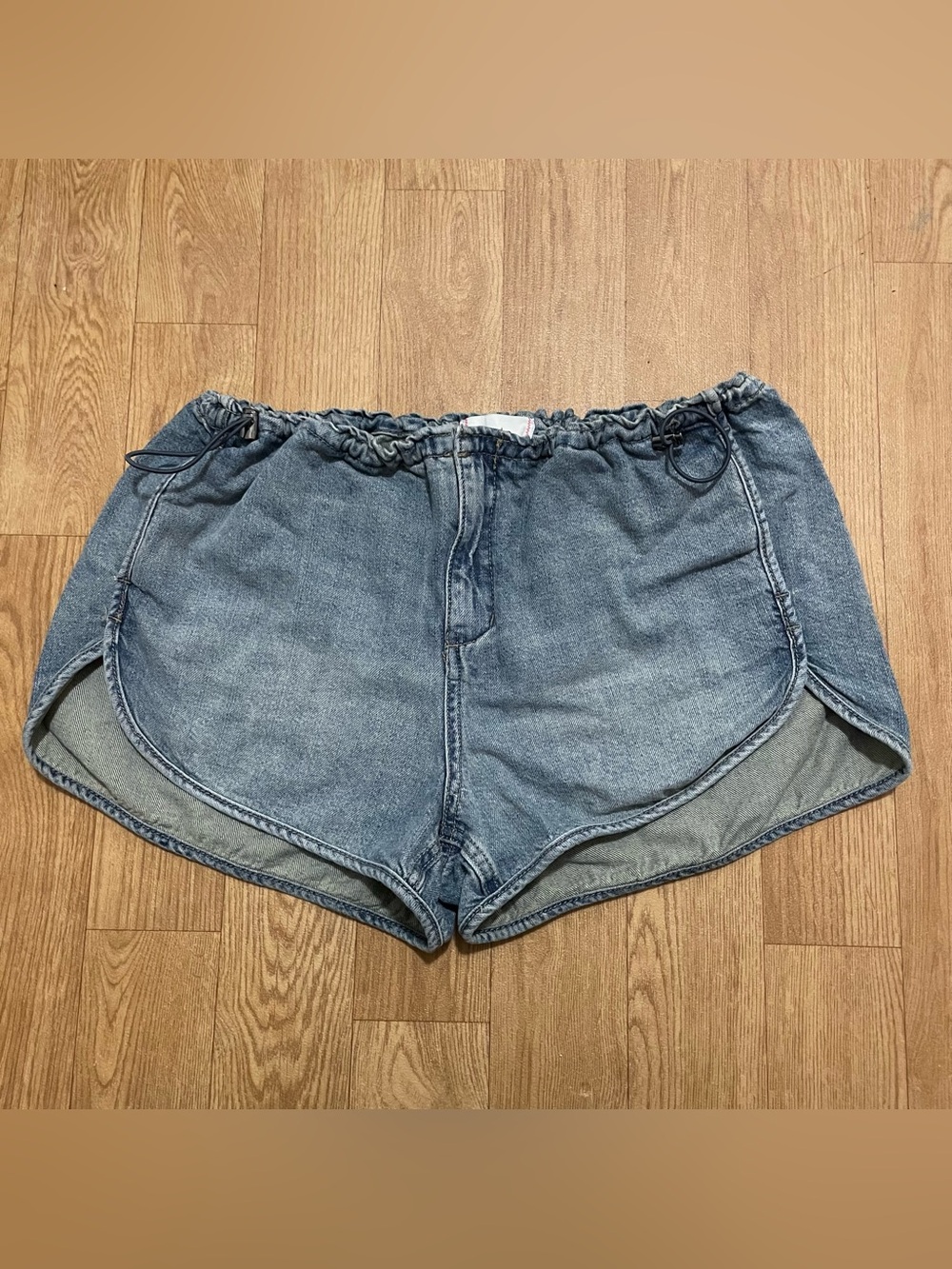 BDG Light Blue Denim Elastic-Waist Shorts
